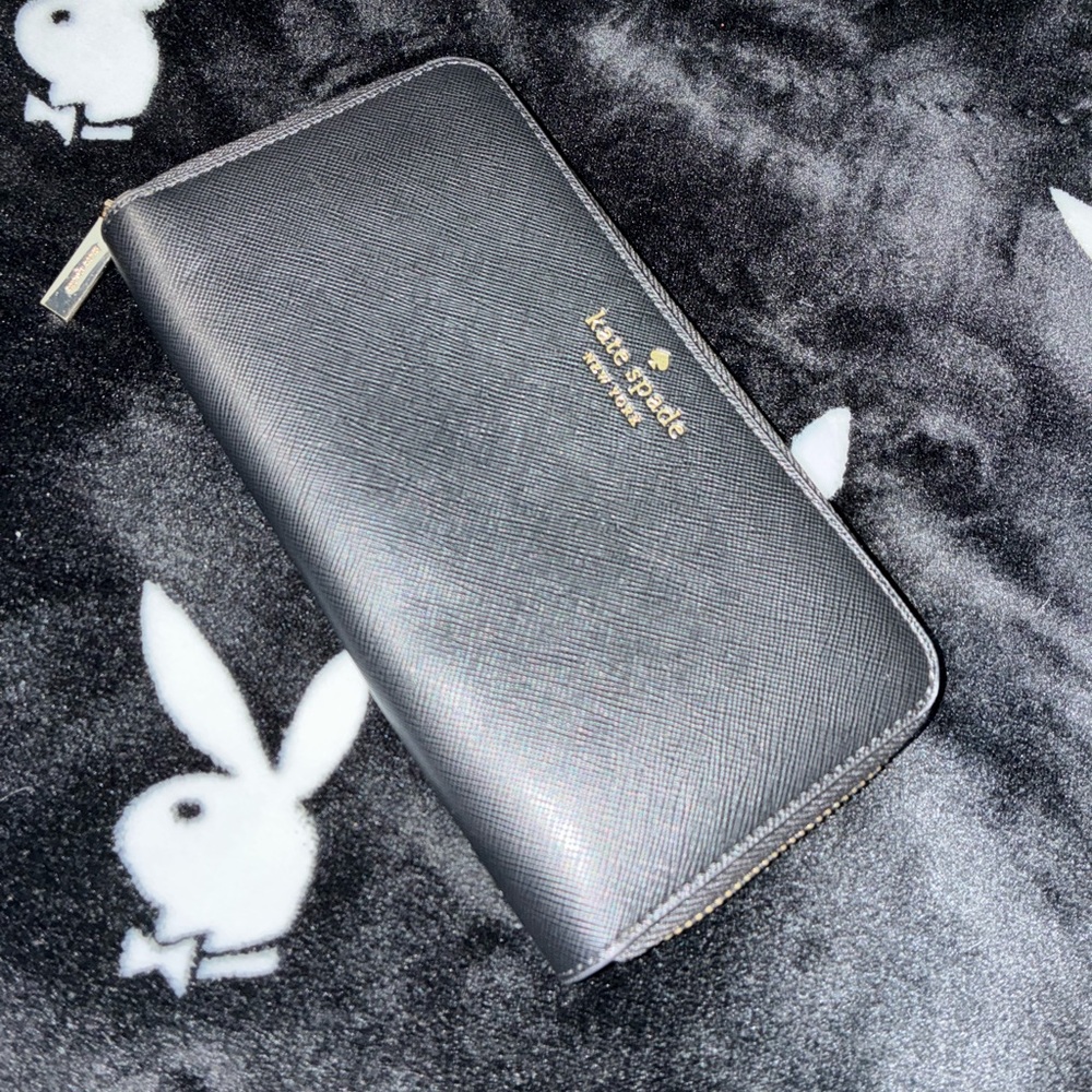 Kate Spade Charcoal Zip-Around Wallet